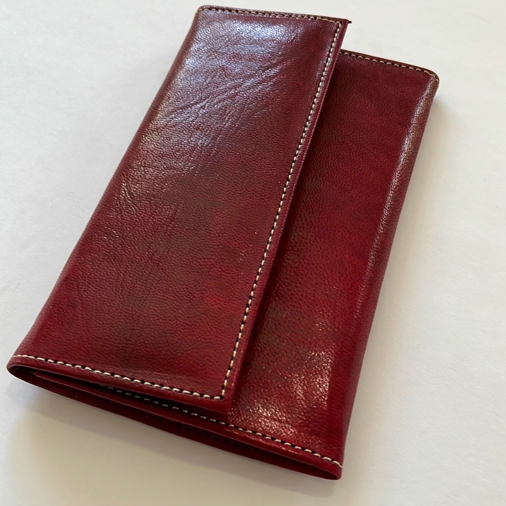 Authentic handmade Moroccan leather trifold wallet